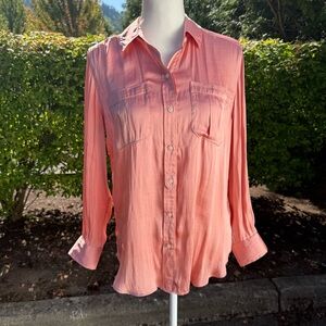 Banana Republic Dillon Classic Fit Pink Button-Up Blouse